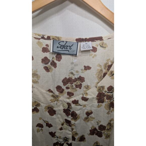 Vtg Select Floral Button Front Maxi Dress 3X Cottagecore Prairie Grunge 90s - Picture 7 of 8